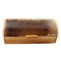 Ψωμιέρα μπαμπού με πλαστικό καπάκι 39x28x18,5εκ.