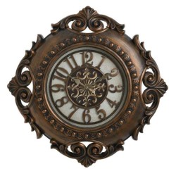 Ρολόι τοίχου pl αντικέ μπρονζέ 60x6,5εκ.