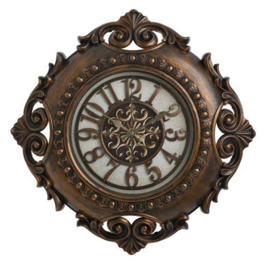 Ρολόι τοίχου pl αντικέ μπρονζέ 60x6,5εκ.