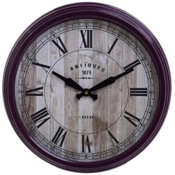 Ρολόι τοίχου μεταλλικό μωβ/φυσικό 46x7εκ.