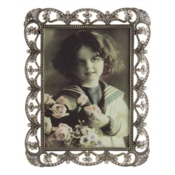 Κορνίζα μεταλλική μπρονζέ με πέτρες 13x18εκ.