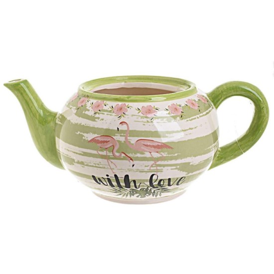 Κασπώ κερμικό πράσινο/λευκό ΦΛΑΜΙΝΓΚΟ 27x16,5x11εκ.