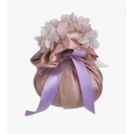 Πουγκί διακοσμητικό ύφασμα/pl ροζ/μωβ 15x16εκ.