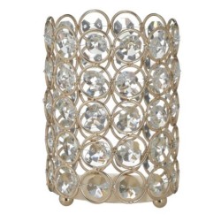 Κηροπήγιο μέταλλο/γυαλί χρυσό 9x13εκ.