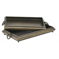 Σετ 2 δίσκοι μεταλλικοί αντικέ χρυσό