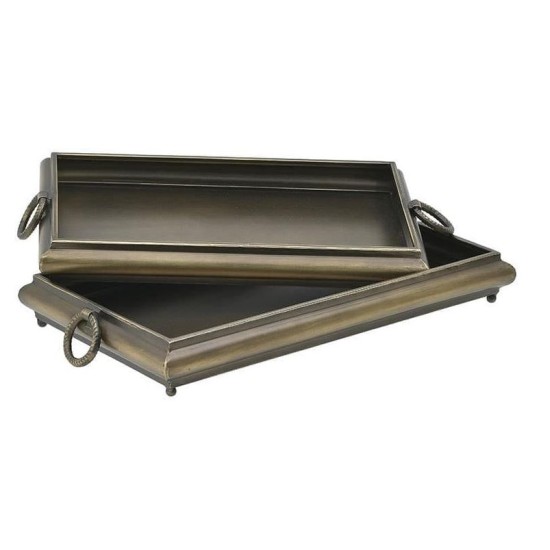 Σετ 2 δίσκοι μεταλλικοί αντικέ χρυσό