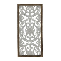 Διακοσμητικό τοίχου ξυλόγλυπτο natural/λευκό 95x3x45εκ.