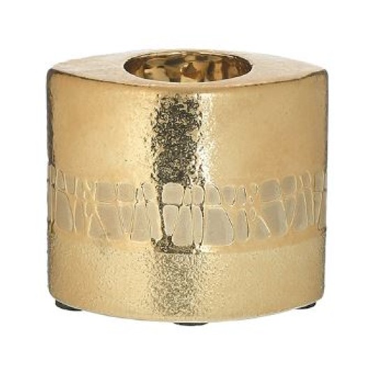 Κηροπήγιο κεραμικό χρυσό 10x7x8εκ.