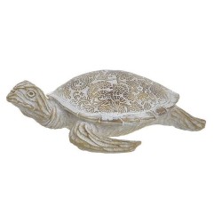 Διακοσμητική χελώνα polyresin αντικέ λευκή 23x18x8εκ.