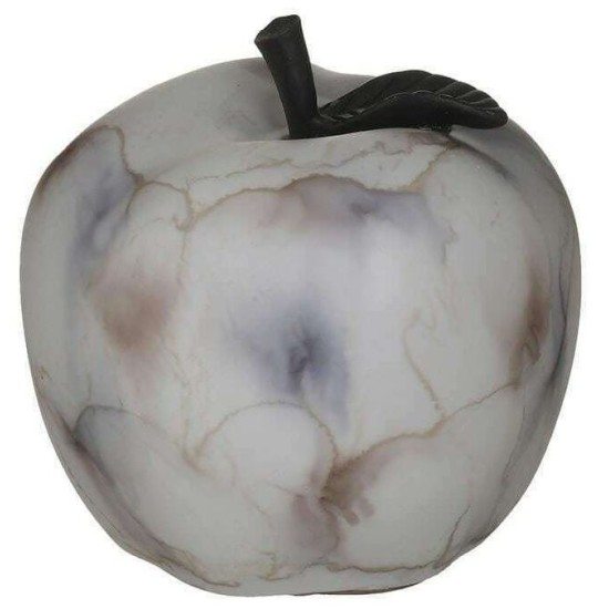 Διακοσμητικό μήλο resin λευκό/μαύρο 12x12εκ.