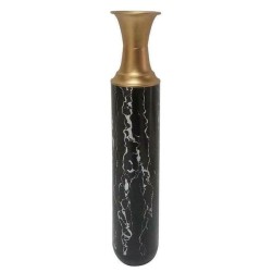 Ανθοδοχείο επιδαπέδιο μεταλλικό χρυσό/μαύρο 12x60εκ.