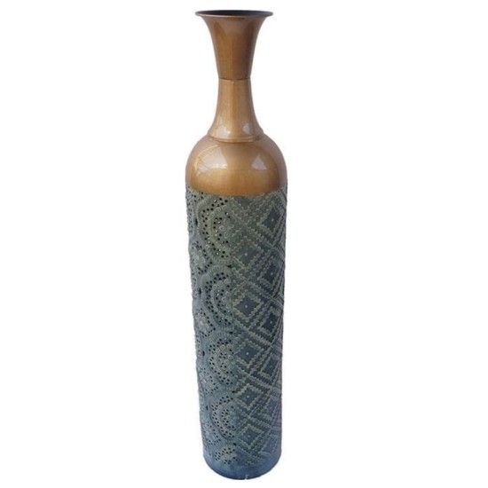 Ανθοδοχείο επιδαπέδιο μεταλλικό χρυσό/πράσινο 16x87εκ.