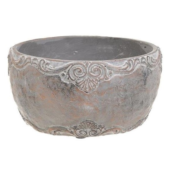 Ανθοδοχείο-κασπώ τσιμεντένιο γκρι 19x10εκ.