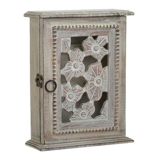 Κλειδοθήκη ξύλινη αντικέ natural 22x8x29εκ.