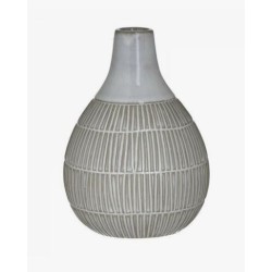 Ανθοδοχείο κεραμικό αντικέ μπεζ/λευκό 15x20εκ.