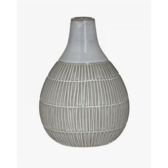 Ανθοδοχείο κεραμικό αντικέ μπεζ/λευκό 15x20εκ.