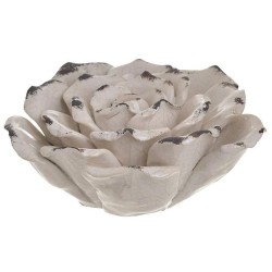 Διακοσμητικό τριαντάφυλλο κεραμικό εκρού 16x6,5εκ.