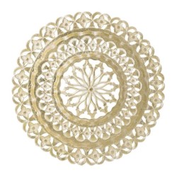 Διακοσμητικό τοίχου ξυλόγλυπτο αντικέ λευκό/χρυσό 60x6εκ.