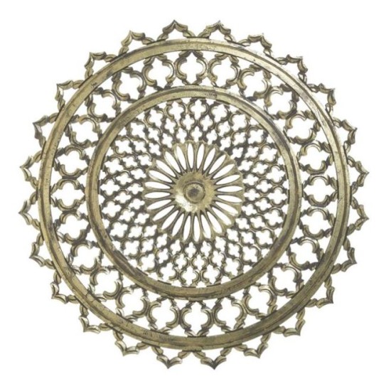 Διακοσμητικό τοίχου ξυλόγλυπτο αντικέ καφέ/χρυσό 90x5εκ.