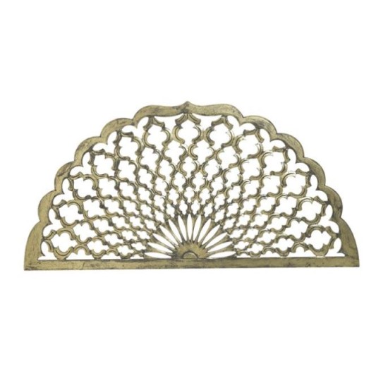 Διακοσμητικό τοίχου ξυλόγλυπτο αντικέ καφέ/χρυσό 120x2x60εκ.