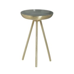 Κηροπήγιο μεταλλικό εμαγιέ γκρι/χρυσό 10x16εκ.