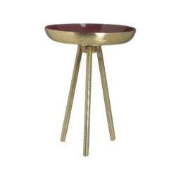 Κηροπήγιο μεταλλικό εμαγιέ μπορντώ/χρυσό 10x14εκ.