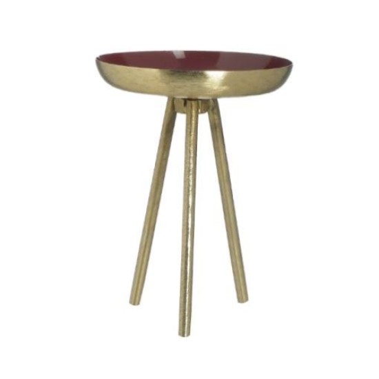 Κηροπήγιο μεταλλικό εμαγιέ μπορντώ/χρυσό 10x14εκ.