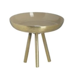 Κηροπήγιο μεταλλικό εμαγιέ μπεζ/χρυσό 10x9εκ.