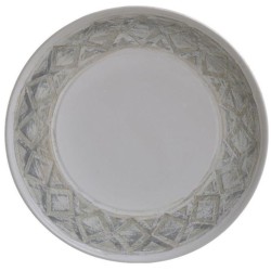 Πιατέλα κεραμική αντικέ λευκό/μπεζ 33x5εκ.