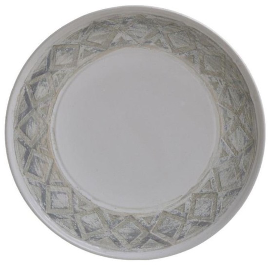 Πιατέλα κεραμική αντικέ λευκό/μπεζ 33x5εκ.