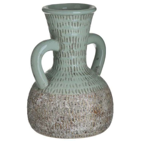 Αμφορέας κεραμικός αντικέ βεραμάν/μπεζ 17x25εκ.