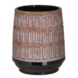 Κασπώ κεραμικό αντικέ μπεζ/μαύρο 18x21εκ.