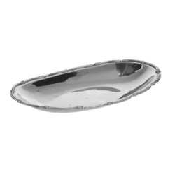 Πιατέλα διακοσμητική μεταλλική ασημί 39x25x4εκ.