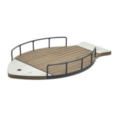 Δίσκος ψάρι ξύλινος λευκός/natural 60x8x37εκ.