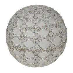Διακοσμητικό επιτραπέζιο resin μπάλα λευκό 10x10εκ.