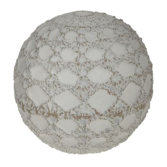 Διακοσμητικό επιτραπέζιο resin μπάλα λευκό 10x10εκ.