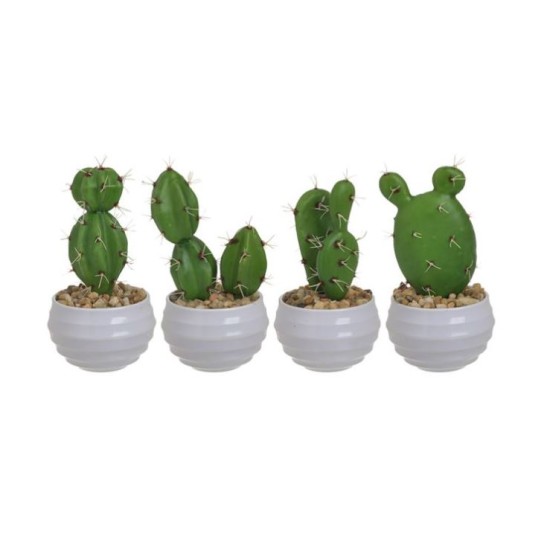 Διακοσμητικός κάκτος σε γλάστρα 4 σχέδια 8x16εκ.
