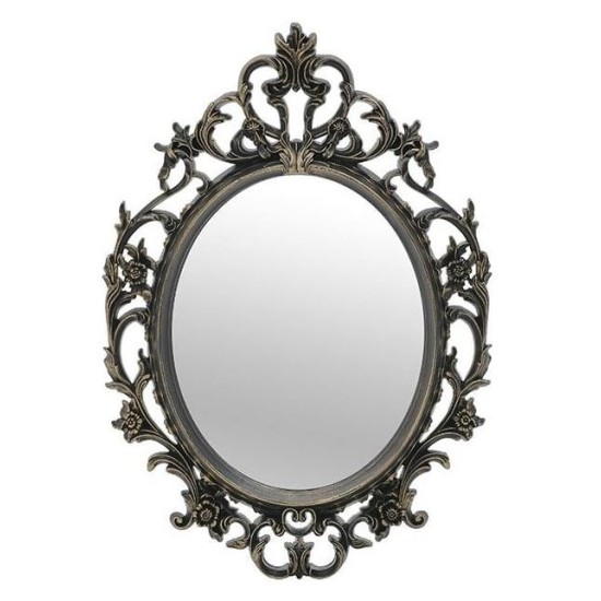 Καθρέπτης τοίχου polyresin αντικέ χρυσό/μαύρο 38x3x54εκ.