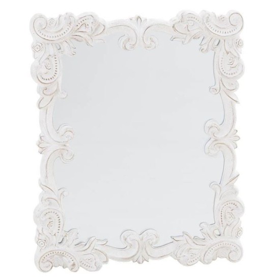 Καθρέπτης τοίχου polyresin λευκός σκαλιστός 50x3x60εκ.