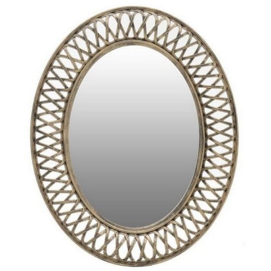 Καθρέπτης τοίχου polyresin οβάλ χρυσός 76x61x5εκ.