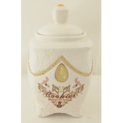 Μπισκοτιέρα πορσελάνινη με χάντρες 19,5x8,5x8,5εκ.