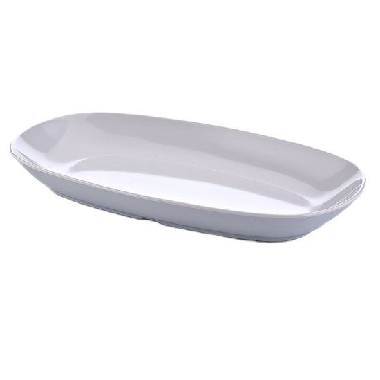 Ραβιέρα μελαμίνης οβάλ λευκή 24,5x14x3,2εκ.