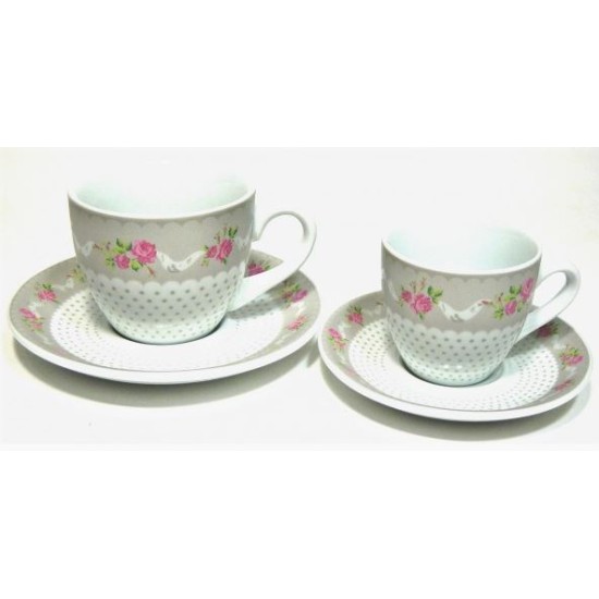 Σετ 6 φλυτζάνια καφέ πορσελάνης 90cc