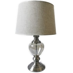 Φωτιστικό επιτραπέζιο μέταλλο/γυαλί ασημί 50εκ.