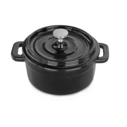 Κατσαρολάκι μαντεμένιο με εμαγιέ επίστρωση μαύρο 14εκ.