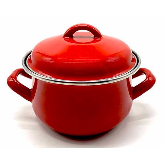 Κατσαρολάκι εμαγιέ κόκκινο 14εκ.