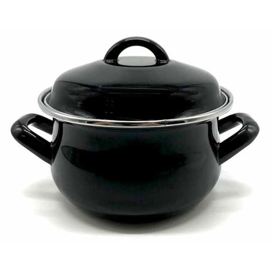 Κατσαρολάκι εμαγιέ μαύρο 14εκ.