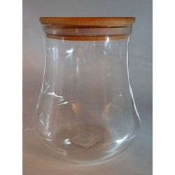 Βάζο αποθήκευσης τροφίμων γυαλί(borosilicate)/ξύλο 10x11,5εκ. 500ml
