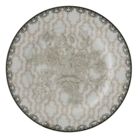 Πιάτο φρούτου πορσελάνης 20εκ. ΛΟΥΛΟΥΔΙ ΓΚΡΙ