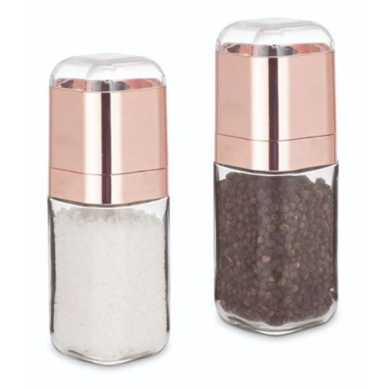 Μύλος πιπεριού με κεραμικό μηχανισμό γυάλινος με καπάκι 5,5x5,5x17εκ. 180ml